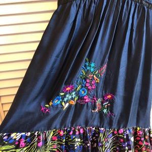 Silk embroidered Anthropologie dress